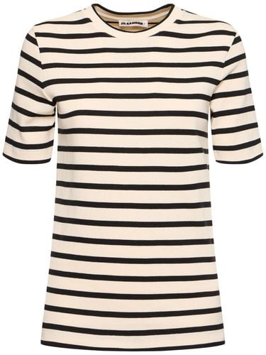 Camiseta De Jersey De Algodón Estampado De Rayas - JIL SANDER - Modalova