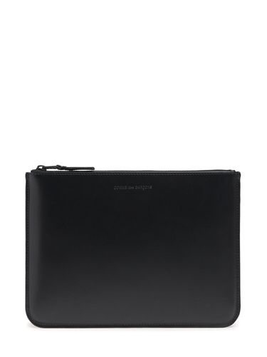 Pouch De Piel Negra - COMME DES GARÇONS WALLET - Modalova