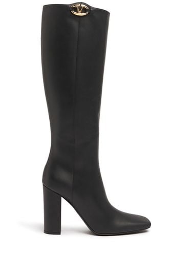 Botas Altas De Piel 100mm - VALENTINO GARAVANI - Modalova