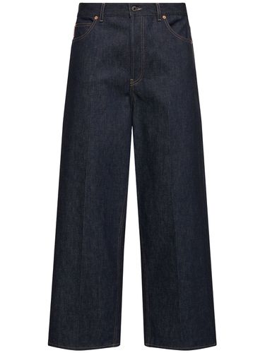 Wide Leg Cotton Denim Jeans - VALENTINO - Modalova