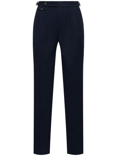 Pleated Cotton Pants - BRUNELLO CUCINELLI - Modalova