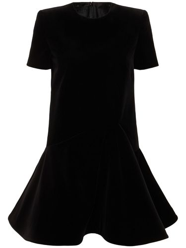 Short Sleeve Velvet Mini Dress - VALENTINO - Modalova