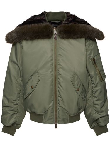 Chaqueta Bomber De Nylon Con Capucha - BALENCIAGA - Modalova