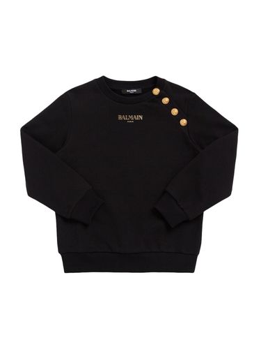 Sudadera De Algodón Estampada - BALMAIN - Modalova