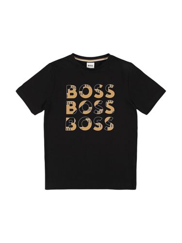 Bedrucktes T-shirt Aus Baumwolljersey - BOSS - Modalova