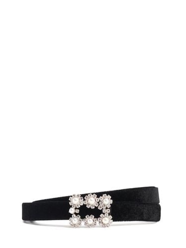 Cm Flower Buckle Velvet Belt - ROGER VIVIER - Modalova