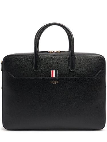 Reisetasche Aus Leder Mit Schulterriemen - THOM BROWNE - Modalova