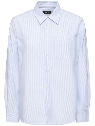 Camicia Boyfriend Fit In Cotone Organico Con Logo - A.P.C. - Modalova