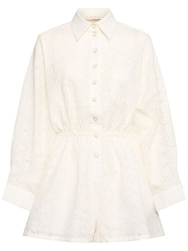 Crush Lace Linen Playsuit - ZIMMERMANN - Modalova