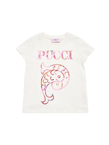 Camiseta De Jersey De Algodón Estampada - PUCCI - Modalova