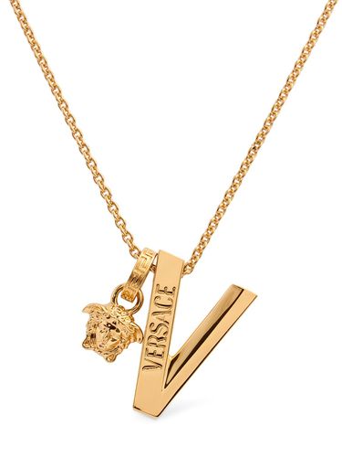 Logo Pendant Necklace - VERSACE - Modalova