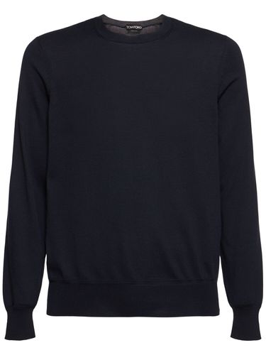 Pure Cotton L/s Crewneck Knit Sweater - TOM FORD - Modalova