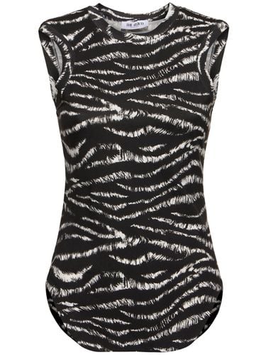 Reese Zebra Print Cotton Tank Top - THE ATTICO - Modalova