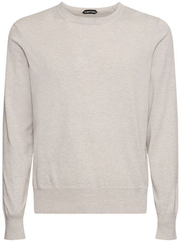 Pure Cotton L/s Crewneck Knit Sweater - TOM FORD - Modalova