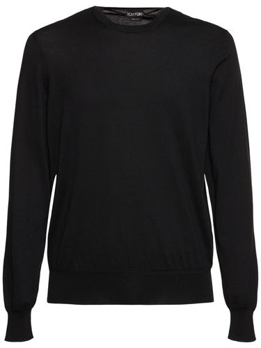 Pure Cotton L/s Crewneck Knit Sweater - TOM FORD - Modalova