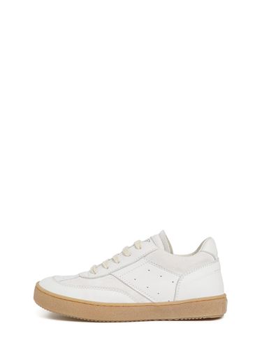 Logo Print Leather Lace-up Sneakers - MM6 MAISON MARGIELA - Modalova