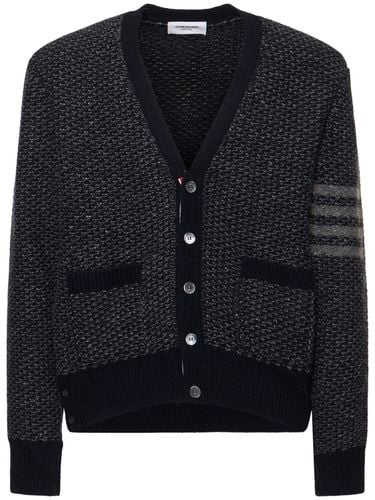 Textured Stitch Relaxed Fit Cardigan - THOM BROWNE - Modalova