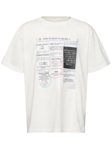 Camiseta De Jersey De Algodón Estampada - MM6 MAISON MARGIELA - Modalova