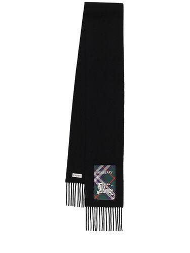 Mu Solid Label Cashmere Scarf - BURBERRY - Modalova