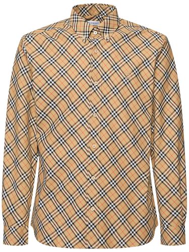 Check Cotton Flannel Shirt - BURBERRY - Modalova