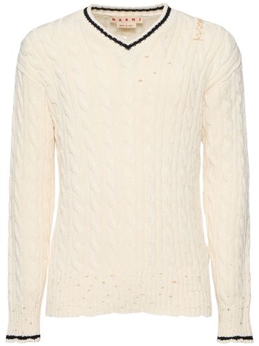 V-neck Knitted Sweater - MARNI - Modalova