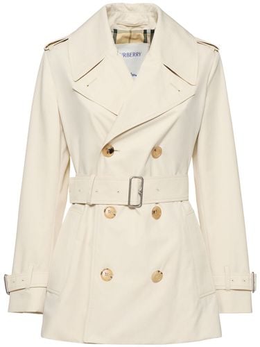 Trench Corto In Gabardina Con Cintura - BURBERRY - Modalova