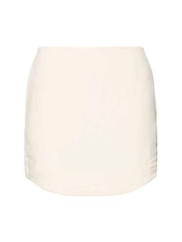 Curved Hem Viscose & Linen Mini Skirt - JW ANDERSON - Modalova