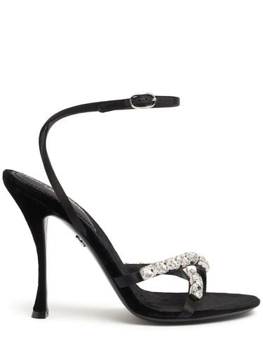 Mm Velvet & Crystal Sandals - DOLCE & GABBANA - Modalova