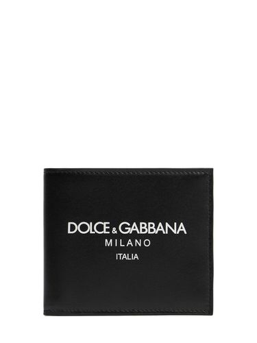 Leather Printed Logo Bifold Wallet - DOLCE & GABBANA - Modalova