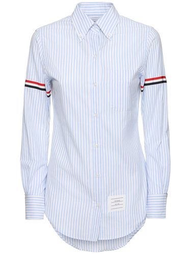 Camicia In Popeline Con Strisce - THOM BROWNE - Modalova