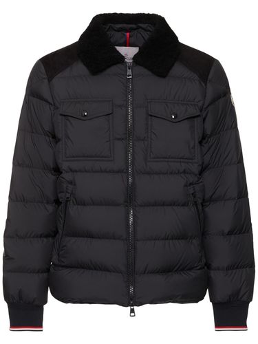 Abrigo De Plumas De Ante Y Shearling - MONCLER - Modalova