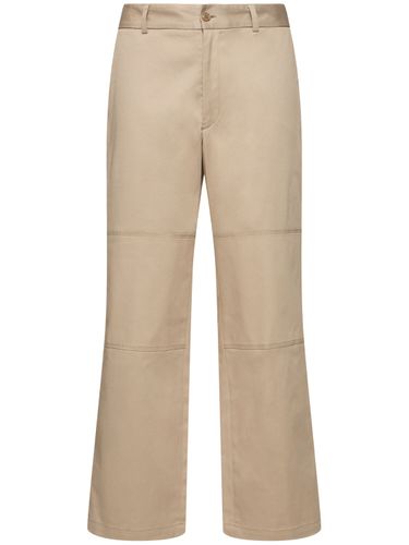 Pantalones De Gabardina De Algodón - MONCLER - Modalova