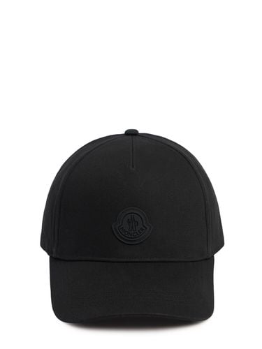 Logo Detail Cotton Baseball Cap - MONCLER - Modalova