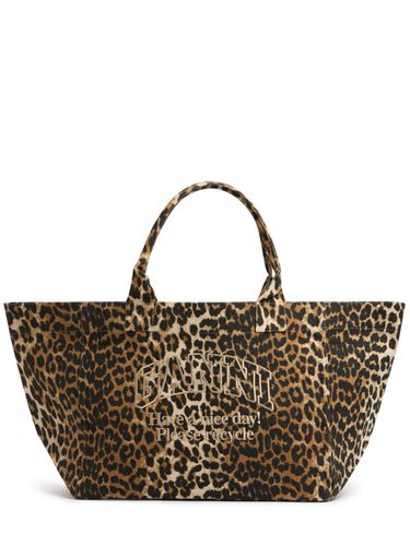 Bolso Tote Xxl Leopard Con Estampado - GANNI - Modalova