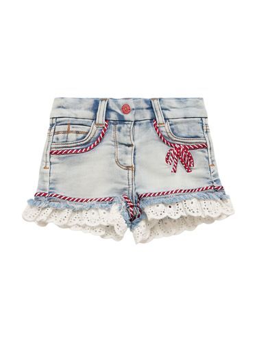 Shorts De Denim Bordado - MONNALISA - Modalova