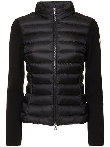 Piumino Cardigan In Lana E Nylon Con Zip - MONCLER - Modalova