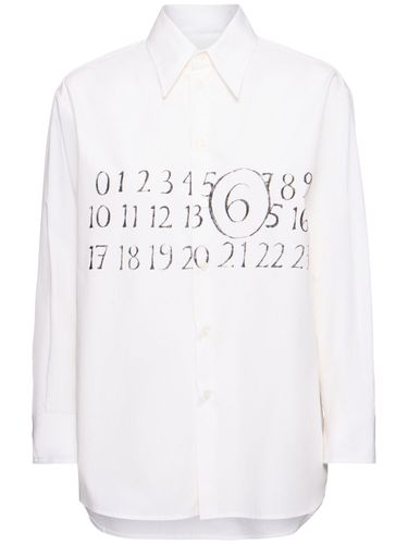 Camisa De Popelina De Algodón Con Logo - MM6 MAISON MARGIELA - Modalova