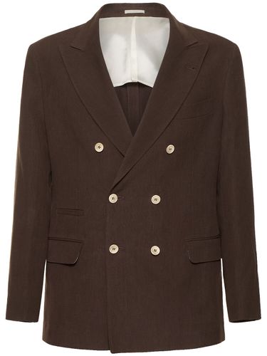 Blazer Cruzado De Lino - BRUNELLO CUCINELLI - Modalova