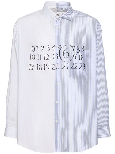 Camisa De Algodón Popelina Estampado - MM6 MAISON MARGIELA - Modalova