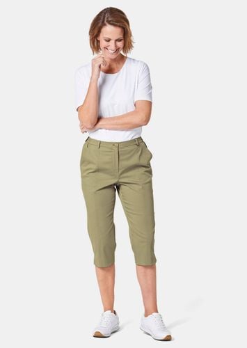 Sportive Capri-Hose aus trageangenehmen Satin - khaki - Gr. 195 von - Goldner Fashion - Modalova