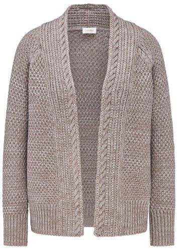 Zeitlose Strickjacke in Grobstrick - taupe / melange - Gr. 19 von - Goldner Fashion - Modalova