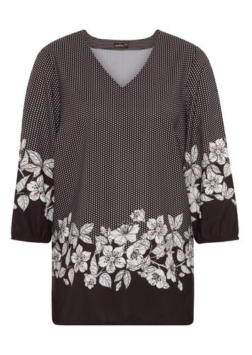 Bluse mit blumiger Bordüre - / weiß - Gr. 19 von - Goldner Fashion - Modalova
