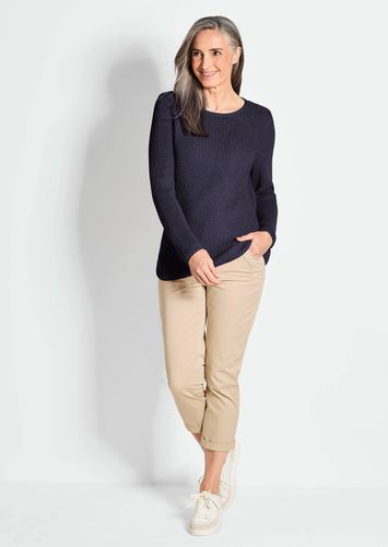 Figurschmeichelnder Pullover aus reiner Baumwolle - marine - Gr. 19 von - Goldner Fashion - Modalova