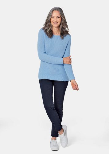 Figurschmeichelnder Pullover aus reiner Baumwolle - hellblau - Gr. 54 von - Goldner Fashion - Modalova