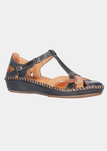 Sandale mit verstellbarem Klettriemen - marine / braun - Gr. 36 von - Goldner Fashion - Modalova
