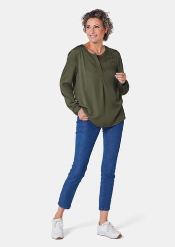 Figurschmeichelnde Schlupfbluse mit modischer Kragenverarbeitung - khaki - Gr. 19 von - Goldner Fashion - Modalova