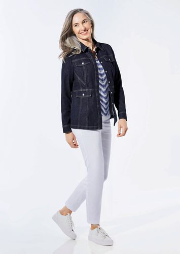 Jeansjacke mit sportlichen Details - marine - Gr. 54 von - Goldner Fashion - Modalova