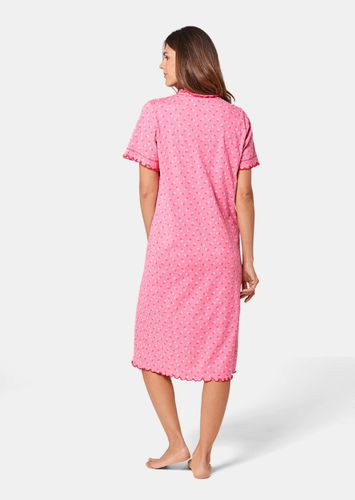 Baumwoll-Nachthemd mit Halbarm - rosé / gemustert - Gr. 18/19 von - Goldner Fashion - Modalova