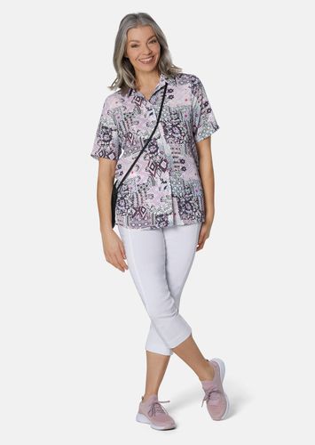 Leichte Bluse mit klassischem Hemdkragen - rosé / gemustert - Gr. 19 von - Goldner Fashion - Modalova