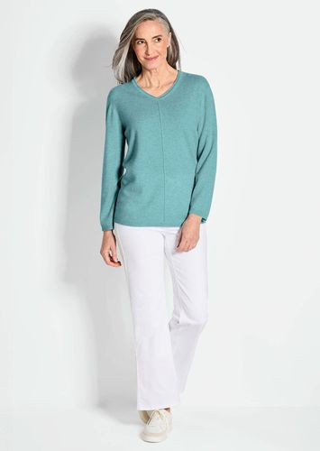 Kaschmirpullover mit V-Ausschnitt - mint - Gr. 18 von - Goldner Fashion - Modalova